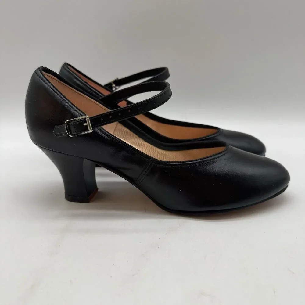 Vtg. Capezio Manhattan Xtreme Mary Jane Heeled Tap Dance Shoes 4.5M No Taps USA